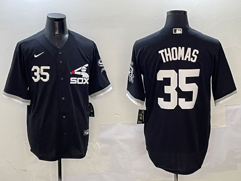 Men Chicago White Sox #35 Thomas Black Game Fashion 2025 Nike MLB Jersey style 4->chicago white sox->MLB Jersey